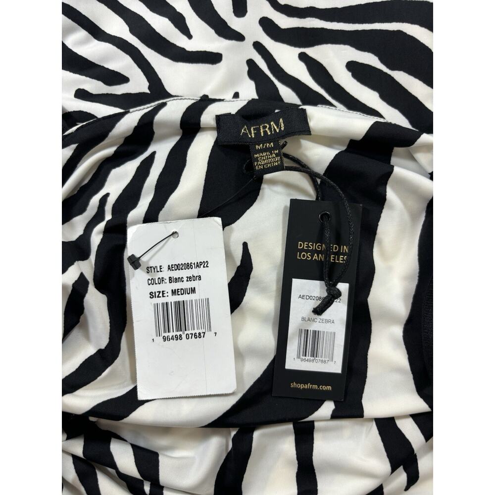 AFRM Black and White Zebra Print Mini Slip Dress - Picture 9 of 13